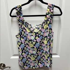 Floral Ruffled Tank Top